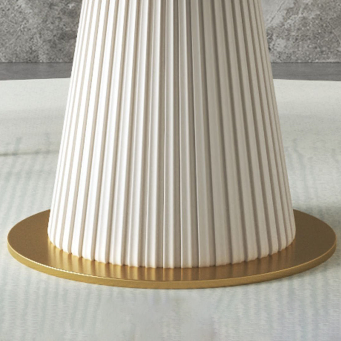 Glam Sintered Stone Dining Room Set with Round Table Space-Saving Design Dining Table Furniture