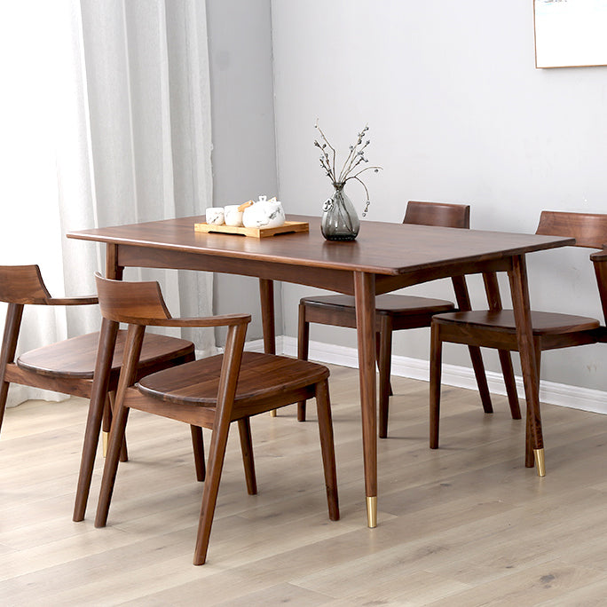 Traditional Style Solid Wood Dining Set with Rectangle Shape Table and 4 Legs Base for Home Use