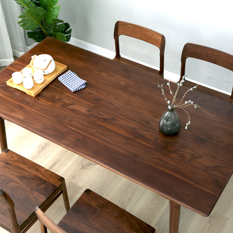 Traditional Style Solid Wood Dining Set with Rectangle Shape Table and 4 Legs Base for Home Use