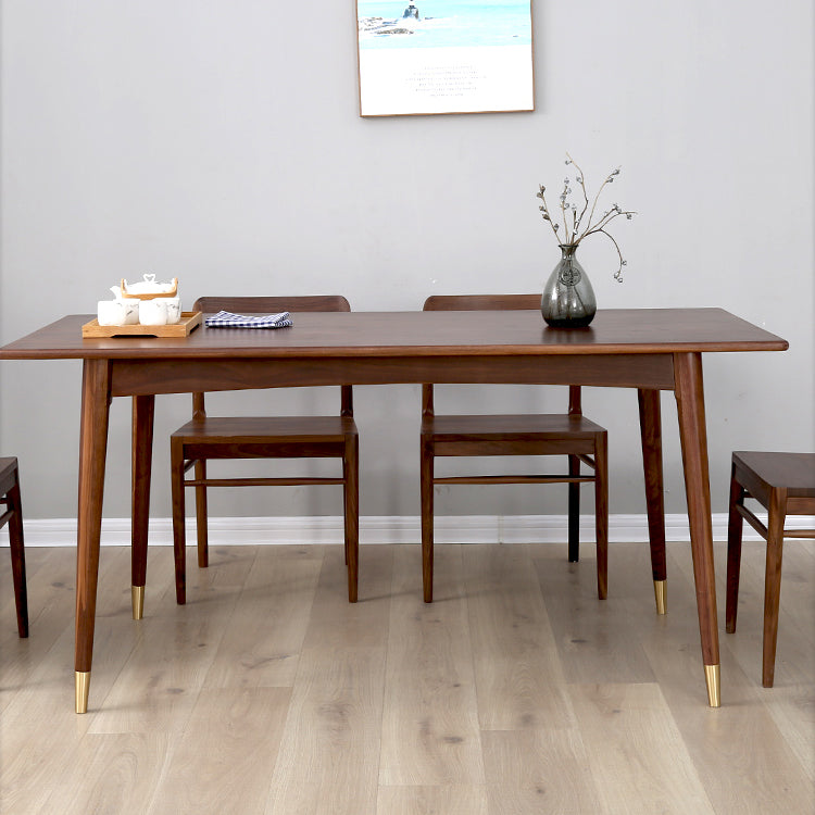 Traditional Style Solid Wood Dining Set with Rectangle Shape Table and 4 Legs Base for Home Use