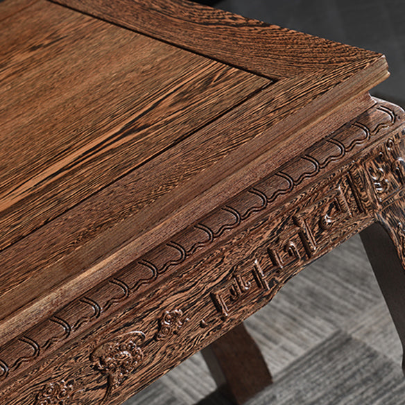 Traditional Style Solid Wood Dining Set with Fixed Table and 4 Legs Base for Home Use