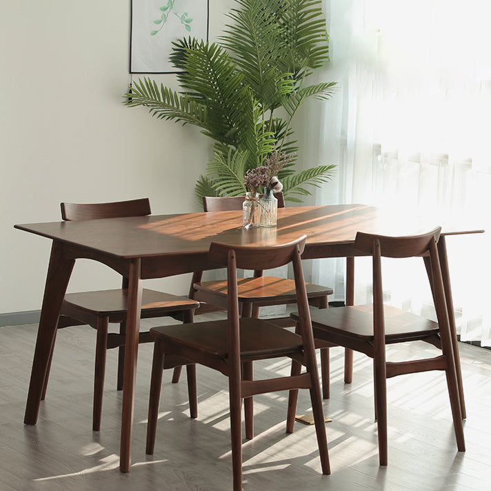 Traditional Style Solid Wood Dining Set with Traditional Height Table and 4 Legs Base