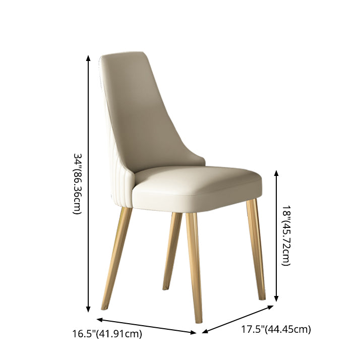 Modern Sintered Stone Table Set of 5 with Rectangle Table Dining Set with White PU Leather Chairs