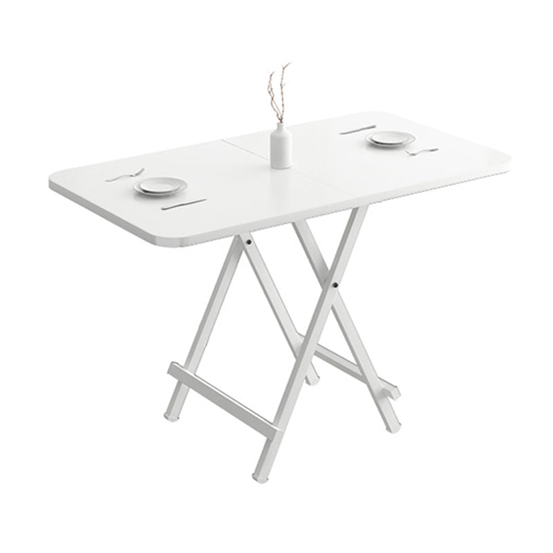 Modern Foldable DiningRoomTableSet with Double Pedestal Base Kitchen Dining Furniture