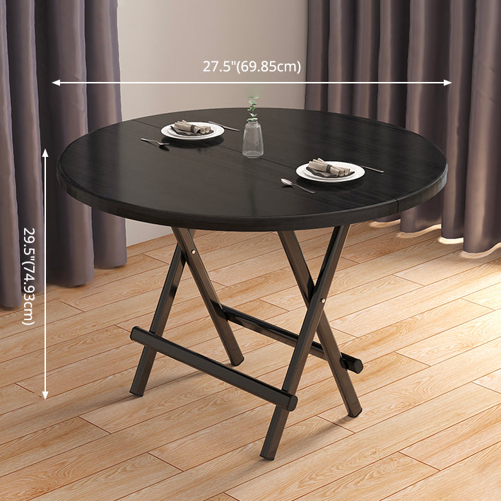 Standard Wooden Top Dining Set with Black Metallic Legs for Dining Furniture