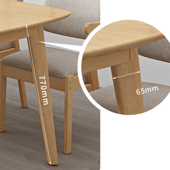 Set da pranzo in legno solido a forma di rettangolo contemporaneo set da pranzo standard kaki per cucina
