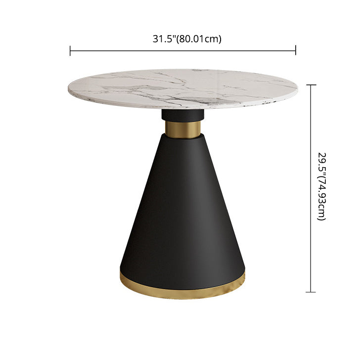 Scandinavian Sintered Stone Dining Set with Pedestal Base Dining Furniture for Home Use