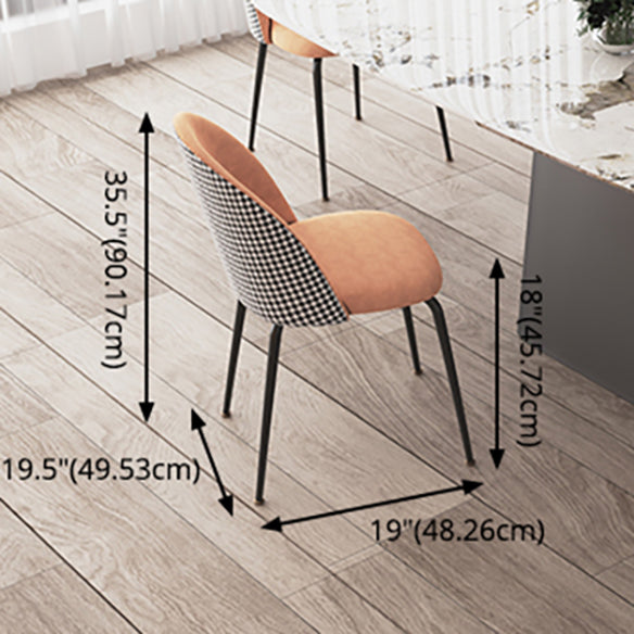 Modern Sintered Stone Table Set of 5/7 with Rectangle Table Dining Set with Orange PU Leather Chairs