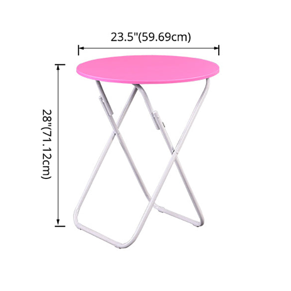Folding Dining Table Set with Round Top and White Base Table Set for Home Use
