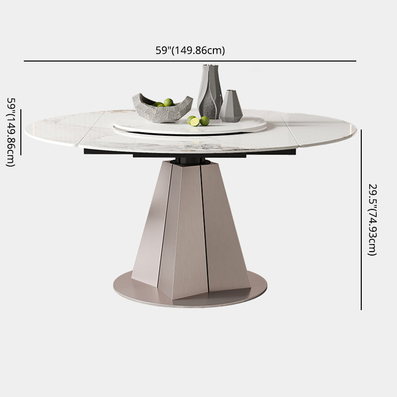 Modern Sintered Stone White Dining Room Set Space-Saving Design Dining Table Furniture
