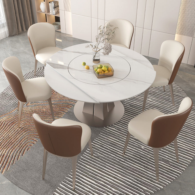 Modern Round Sintered Stone Dining Room Set Space-Saving Design Dining Table Furniture