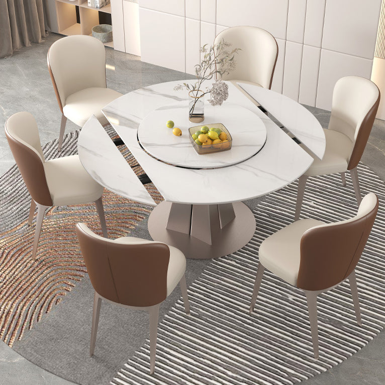Modern Round Sintered Stone Dining Room Set Space-Saving Design Dining Table Furniture