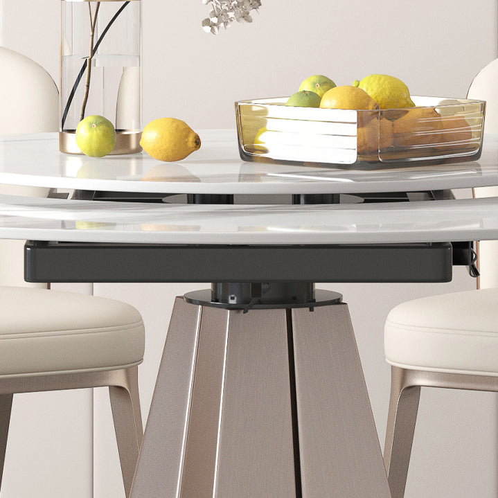 Modern Round Sintered Stone Dining Room Set Space-Saving Design Dining Table Furniture