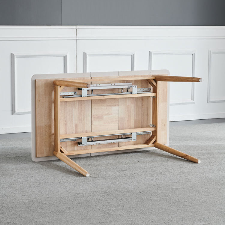 Juego de comedor de piedra sinterizado estándar con patas de madera maciza marrón claro para muebles de comedor