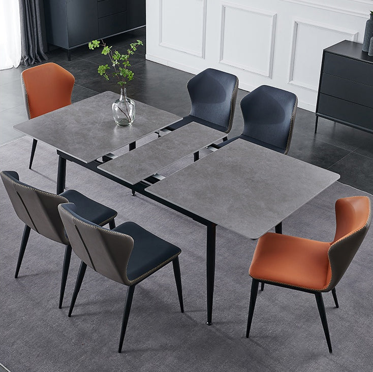 Kitchen Modern Sintered Stone Top Dinette Set with Removable Leaf Dining Room Furniture