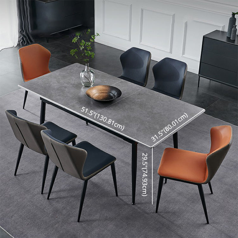 Kitchen Modern Sintered Stone Top Dinette Set with Removable Leaf Dining Room Furniture