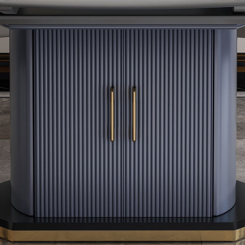 Glam Style Round Sintered Stone Dining Room Set Space-Saving Design Dining Table Furniture