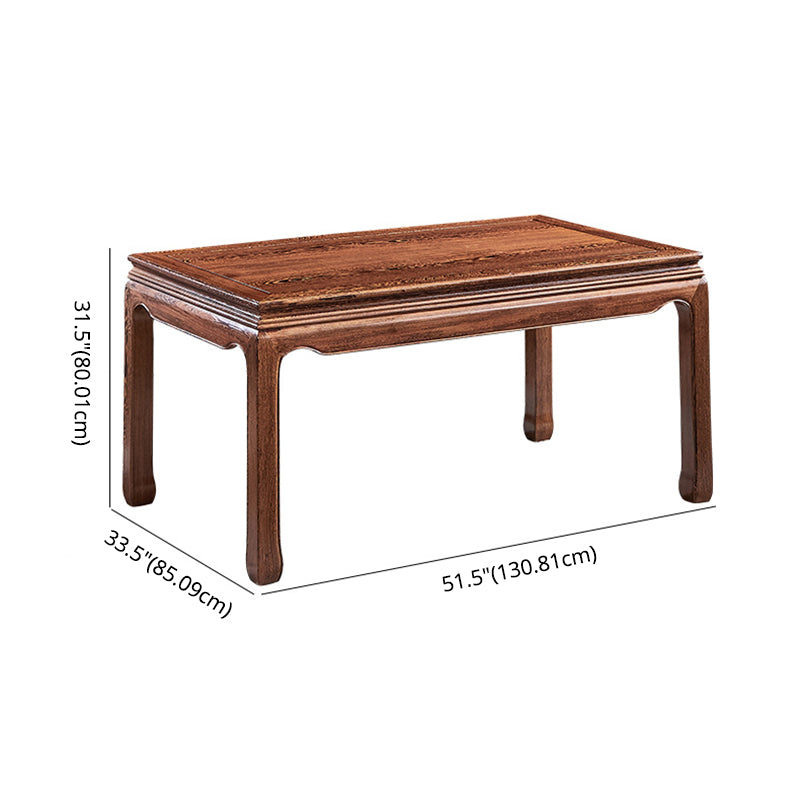 Traditional Style Solid Wood Dining Set with Fixed Rectangle Shape Table and 4 Legs Base