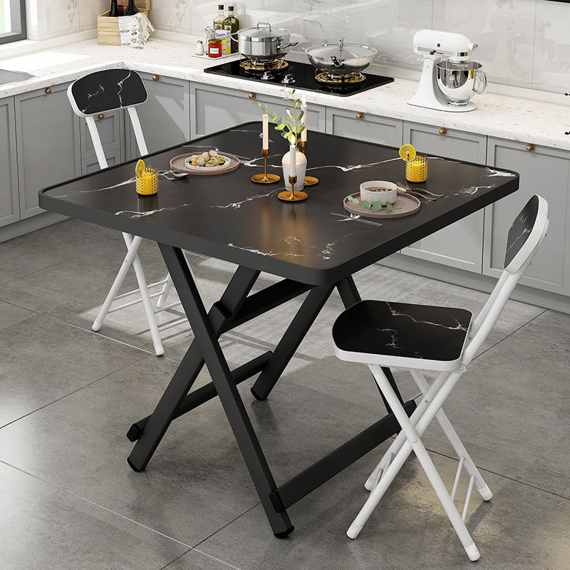 Foldable Solid Wood Dining Room Set of with Double Pedestal Base Dining Room Furniture for Home Use