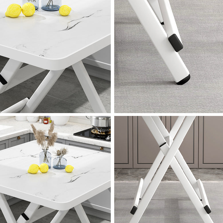 Foldable Solid Wood Dining Room Set of with Double Pedestal Base Dining Room Furniture for Home Use