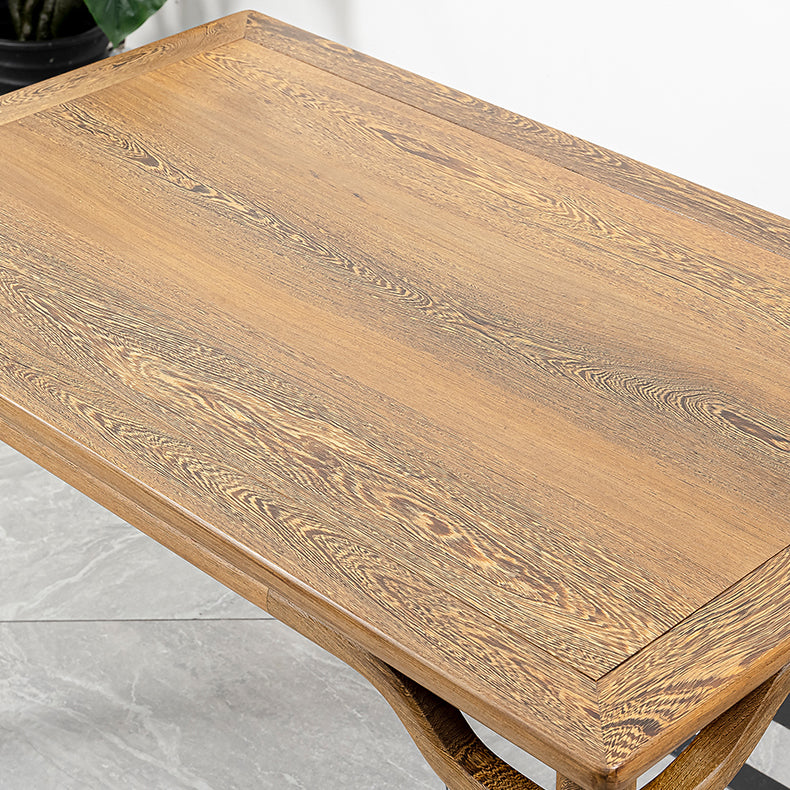 Traditional Style Solid Wood Dining Set with Rectangle Shape Table and 4 Legs Base