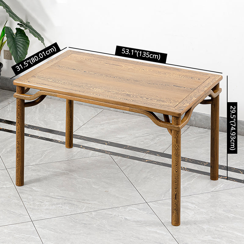 Traditional Style Solid Wood Dining Set with Rectangle Shape Table and 4 Legs Base