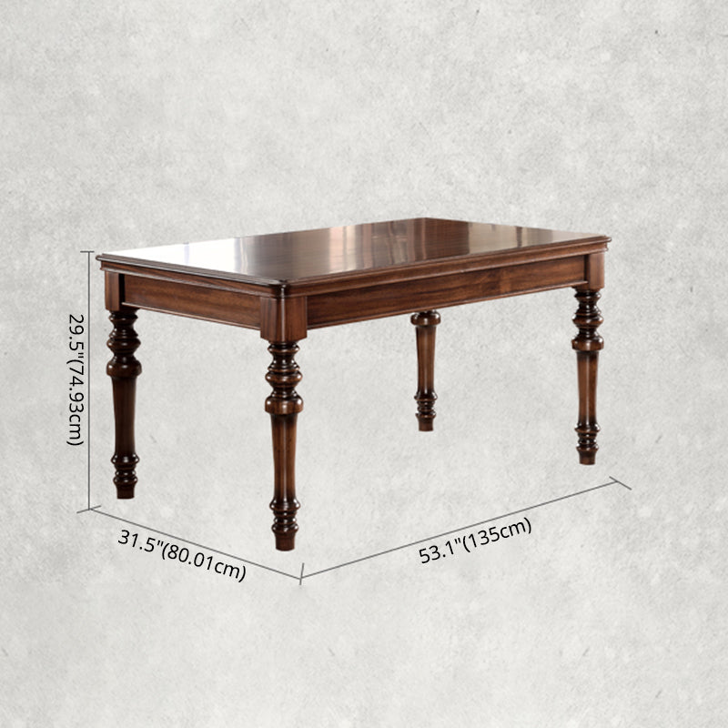 Traditional Style Solid Wood Dining Set with Rectangle Shape Table Table and 4 Legs Base