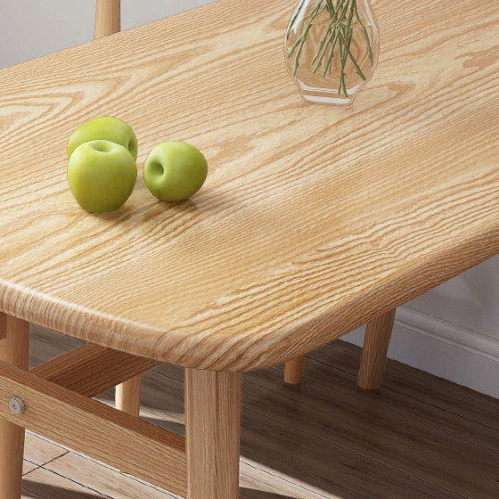 Standard Wood Top Dining Set with 4 Light Brown Wood Legs Base for Dining Furniture