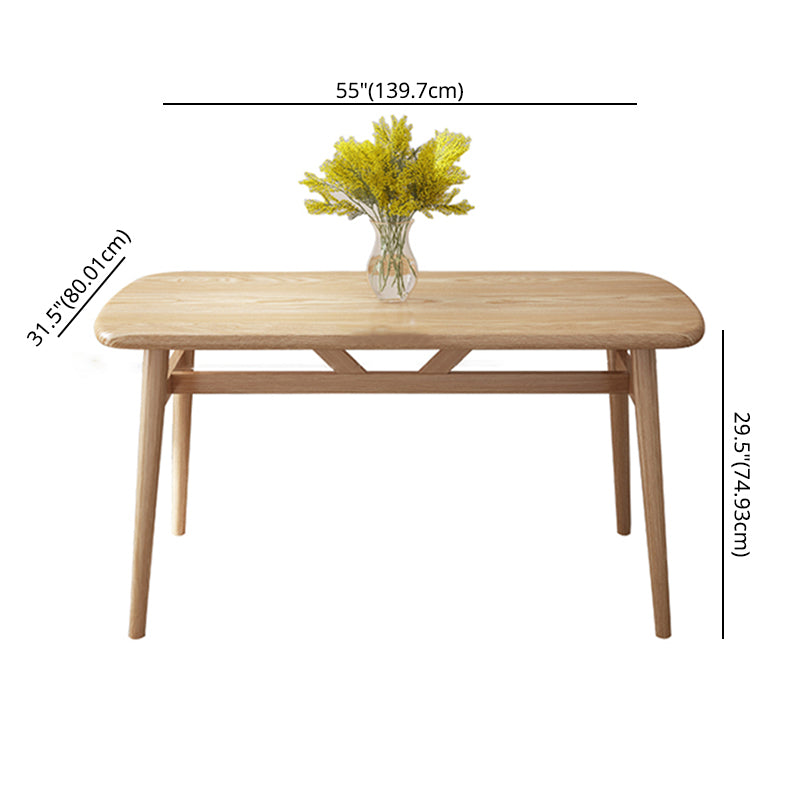 Standard Wood Top Dining Set with 4 Light Brown Wood Legs Base for Dining Furniture