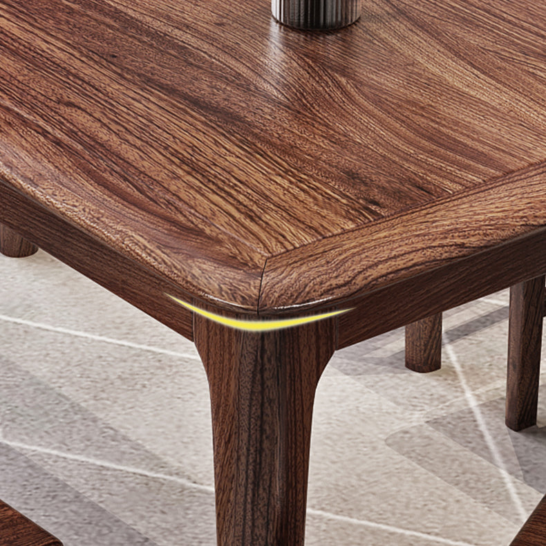 Juego de comedor de madera maciza de estilo tradicional con mesa de nogal y 4 patas base para uso en el hogar