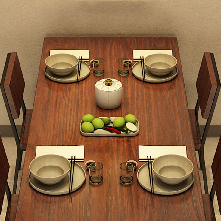 Traditional Style Solid Wood Dining Set with Traditional Height Table and Trestle Base