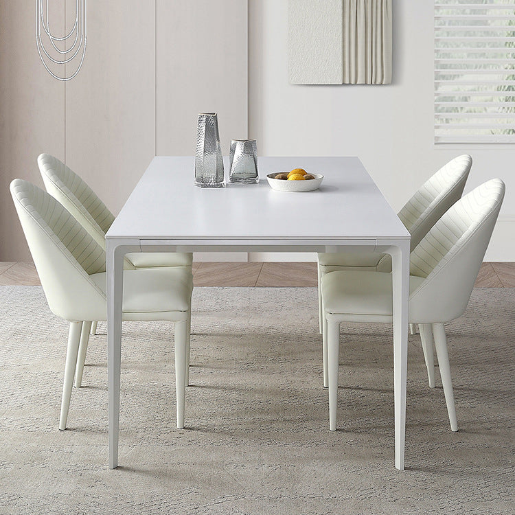 Dining Set Contemporary with Sintered Stone Dining Table and Upholstered Chairs