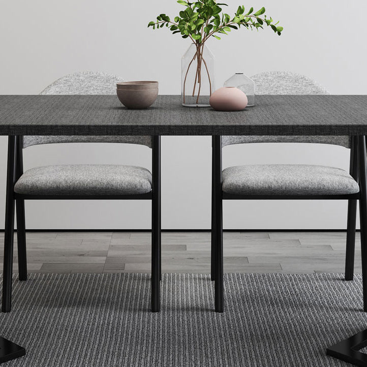 Ensemble de restauration à hauteur traditionnelle de style moderne avec table de forme rectangulaire et base de piédestal double