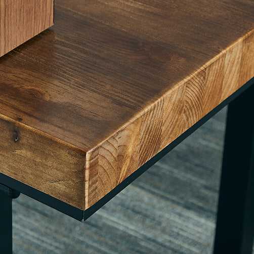 Traditional Style Solid Wood Dining Set with Walnut Table and 4 Black Legs Base