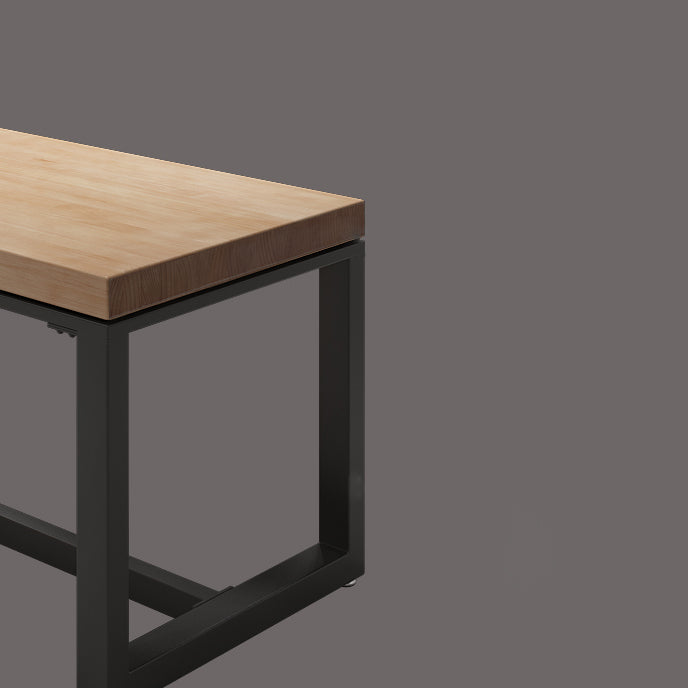 Industrial Style Solid Wood Dining Set with Traditional Height Table and Trestle Base