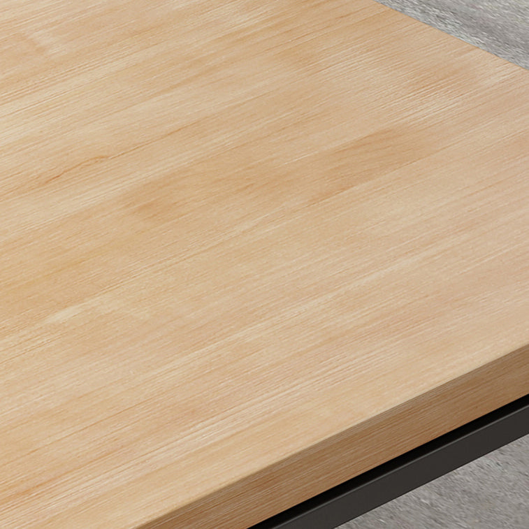 Industrial Style Solid Wood Dining Set with Traditional Height Table and Trestle Base