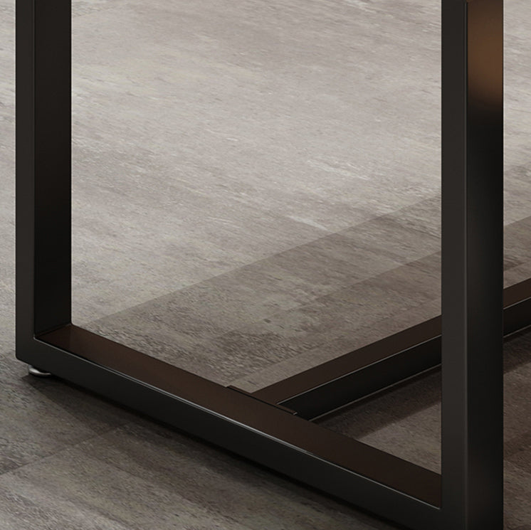 Industrial Style Solid Wood Dining Set with Traditional Height Table and Trestle Base