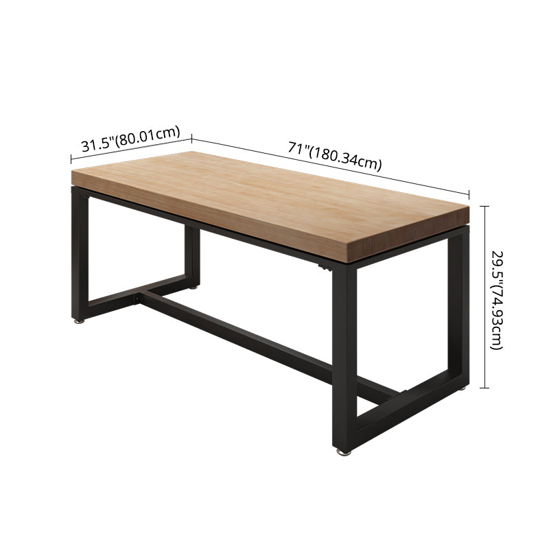 Industrial Style Solid Wood Dining Set with Traditional Height Table and Trestle Base