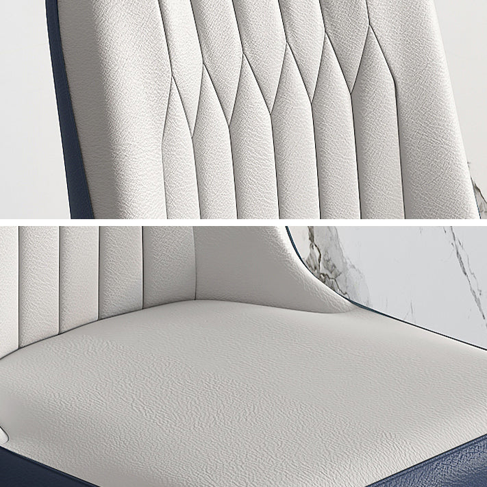 Minimalist White Standard Dining Set Sintered Stone Rectangle Dining Set with 4 Legs Base