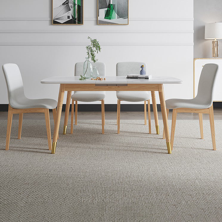 Modern Sintered Stone Top Standard Dining Set Rectangle White Dining Set for Kitchen