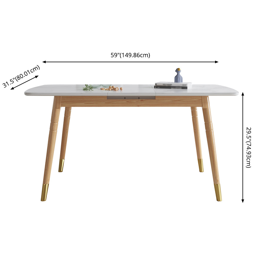 Modern Sintered Stone Top Standard Dining Set Rectangle White Dining Set for Kitchen