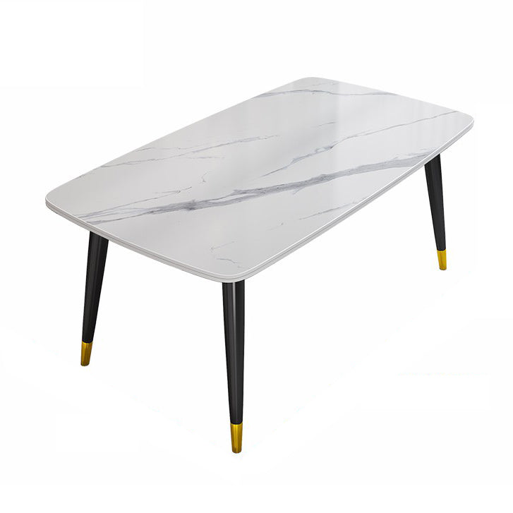 Minimalist Style Traditional Height Sintered Stone Dining Table Rectangle Dining Room Set For Home