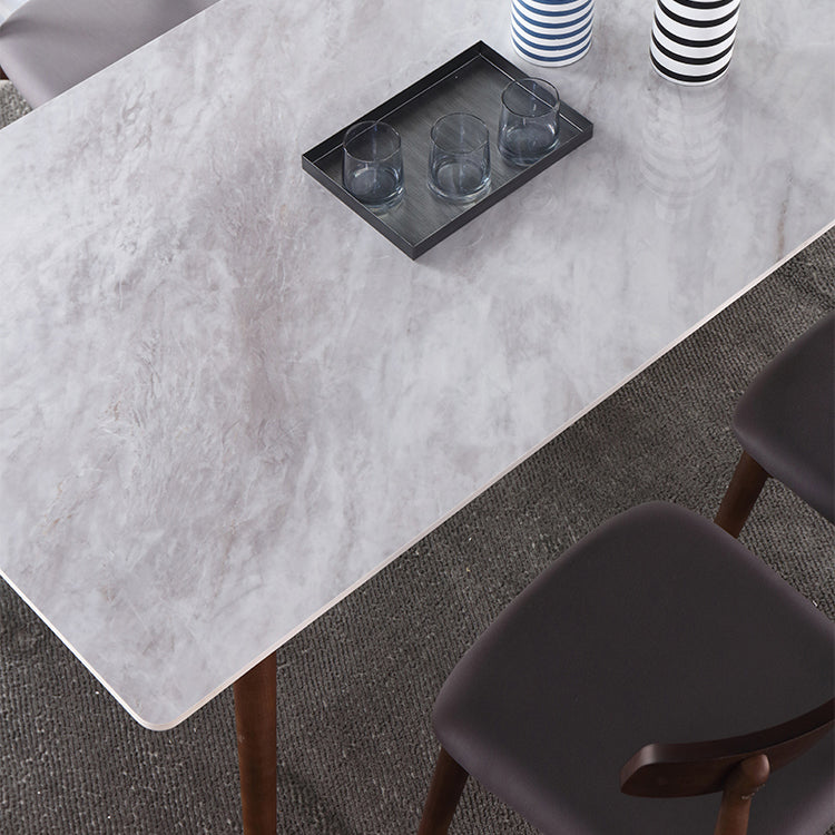 Minimalist Traditional Height Sintered Stone Dining Table Rectangle Dining Set For Home
