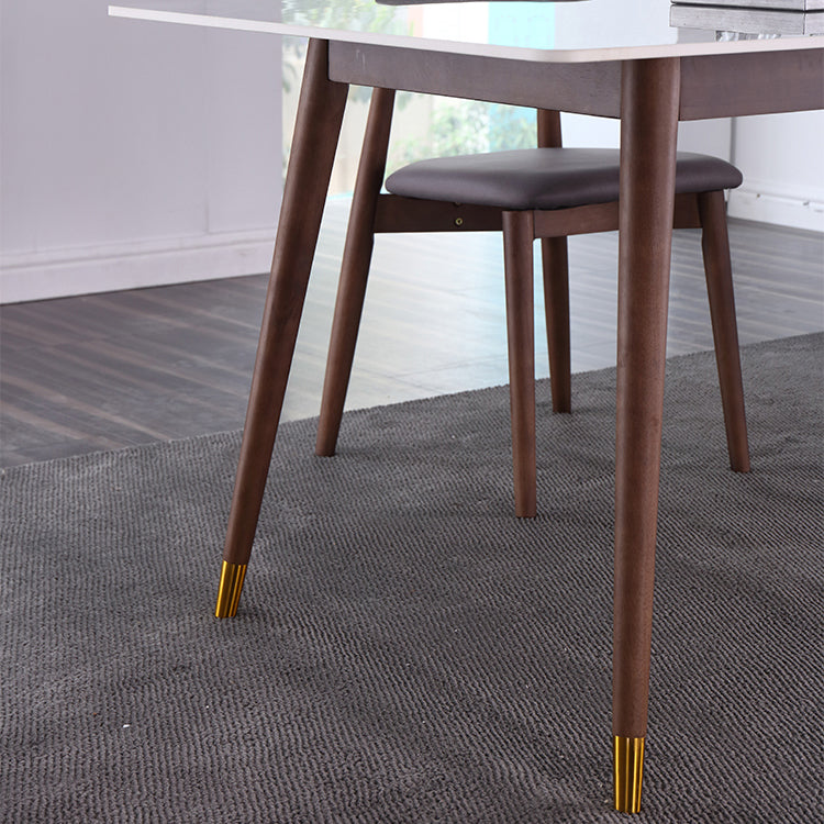 Minimalist Traditional Height Sintered Stone Dining Table Rectangle Dining Set For Home