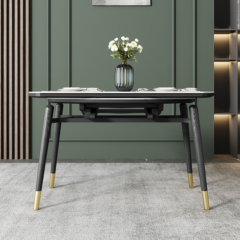 Kitchen Modern Sintered Stone Dining Table of Traditional Height with Collapsible Dining Room Sets