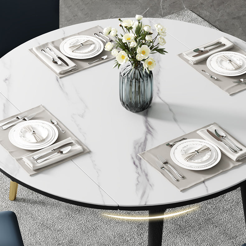 Kitchen Modern Sintered Stone Dining Table of Traditional Height with Collapsible Dining Room Sets