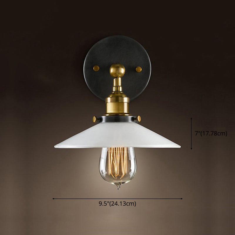 Kegelwandleuchte Lampenleuchte Industriellen Eisen 1-Licht-Wandmontageleuchte in Schwarz