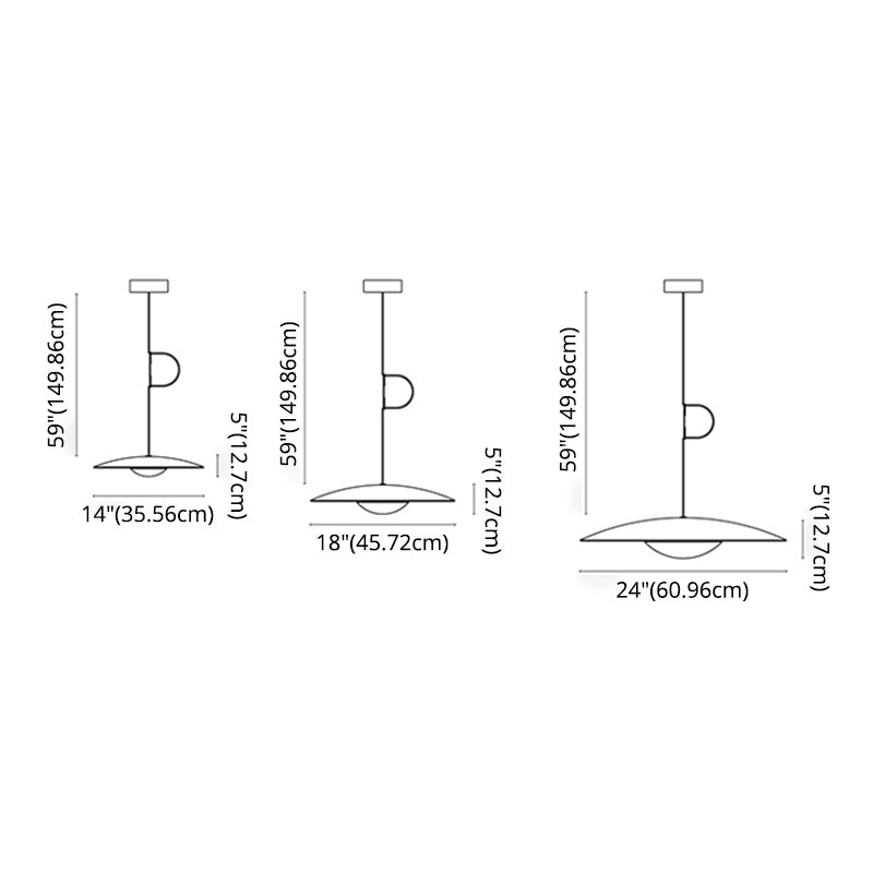 Minimalism Disk Hanging Light Kit Metal 1-Light Ceiling Light for Dining Room