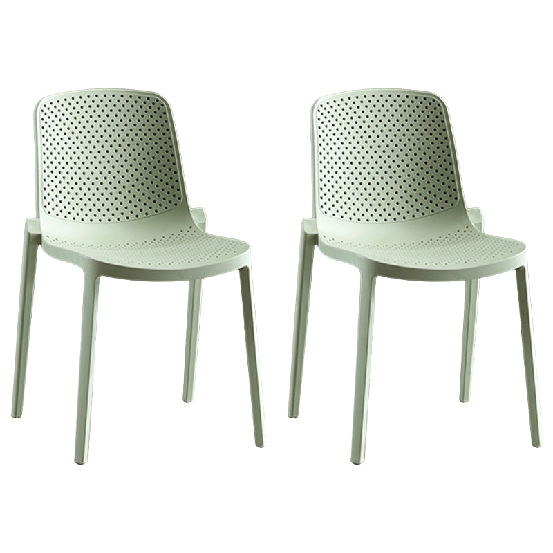 Home Contemporary Side Chair Solid Back Plastic Stackable Dining Room Chair