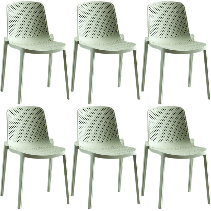 Home Contemporary Side Chair Solid Back Plastic Stackable Dining Room Chair
